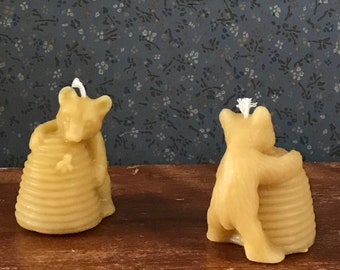 honey bear beeswax candle (set of 2)