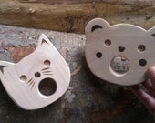 bear cub and kitty: eco-friendly teether set/ baby shower gift