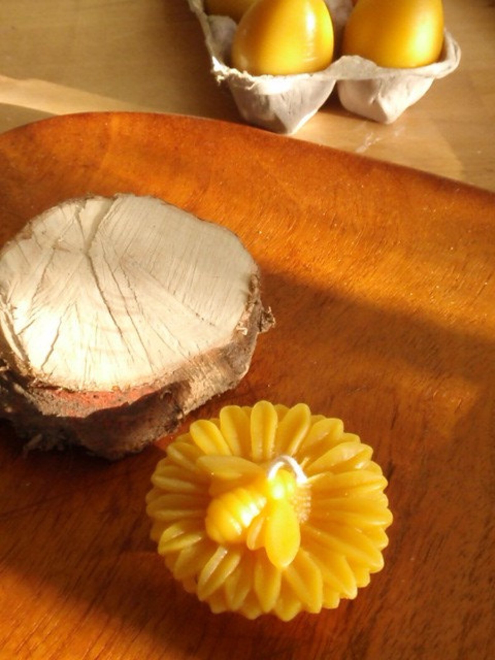 Honey bee beeswax candles set of 2 / natureinspired Etsy