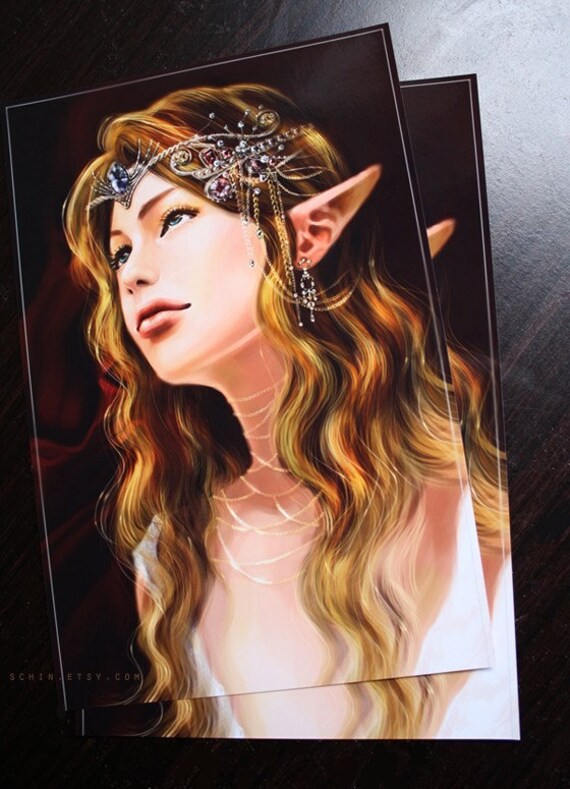 Elf Princess Fairy Zelda Anime Manga Art Print Arwen Etsy