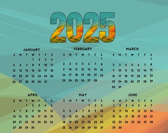 2025 Digital Download: 12-month Printable Calendar, Year at a Glance ...