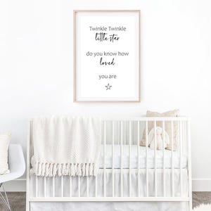 Twinkle Twinkle Little Star Digital Print Nursery Decor, Printable Nursery Quote Wall Art, Gift, DIGITAL DOWNLOAD