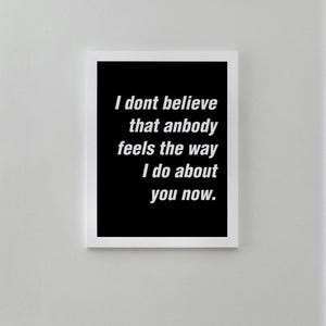 Oasis Lyric Print | Digitaler Download | Kultige Songtexte | Wohnkultur | Wandkunst