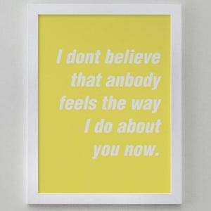Oasis Lyric Print | Digitaler Download | Kultige Songtexte | Wohnkultur | Wandkunst