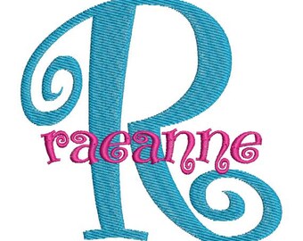 Boingo Curly Girl Machine Embroidery Monogram Fonts Designs 4x4 Hoop Instant Download Sale