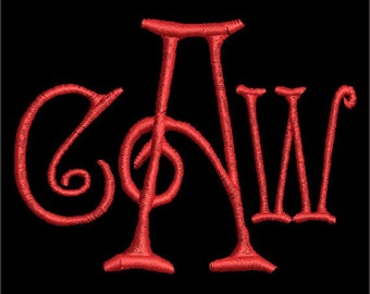 Elegant Three 3 letter Machine Embroidery Monogram Fonts Designs Instant Download Sale