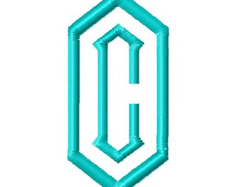 Diamond Style Single Initial Machine Embroidery Monogram Fonts Designs Instant Download Sale