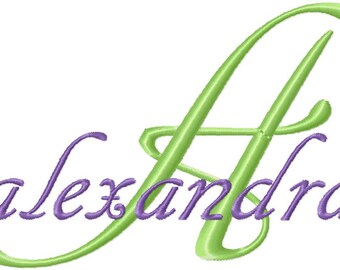 Elegant Satin Script Machine Embroidery Monogram Fonts Designs 4x4 Hoop Instant Download Sale