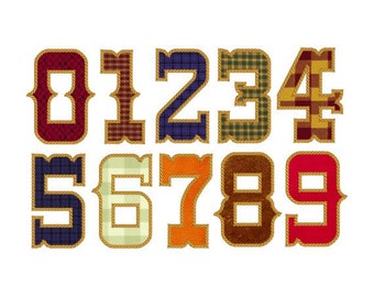 Applique Western Cowboy Rope Number Embroidery Design Font Set 1st first 0,1,2,3,4,5,6,7,8,9 Instant Download Sale