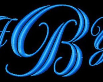 Fancy Scroll Script Machine Embroidery Monogram Font Set Instant Download Sale