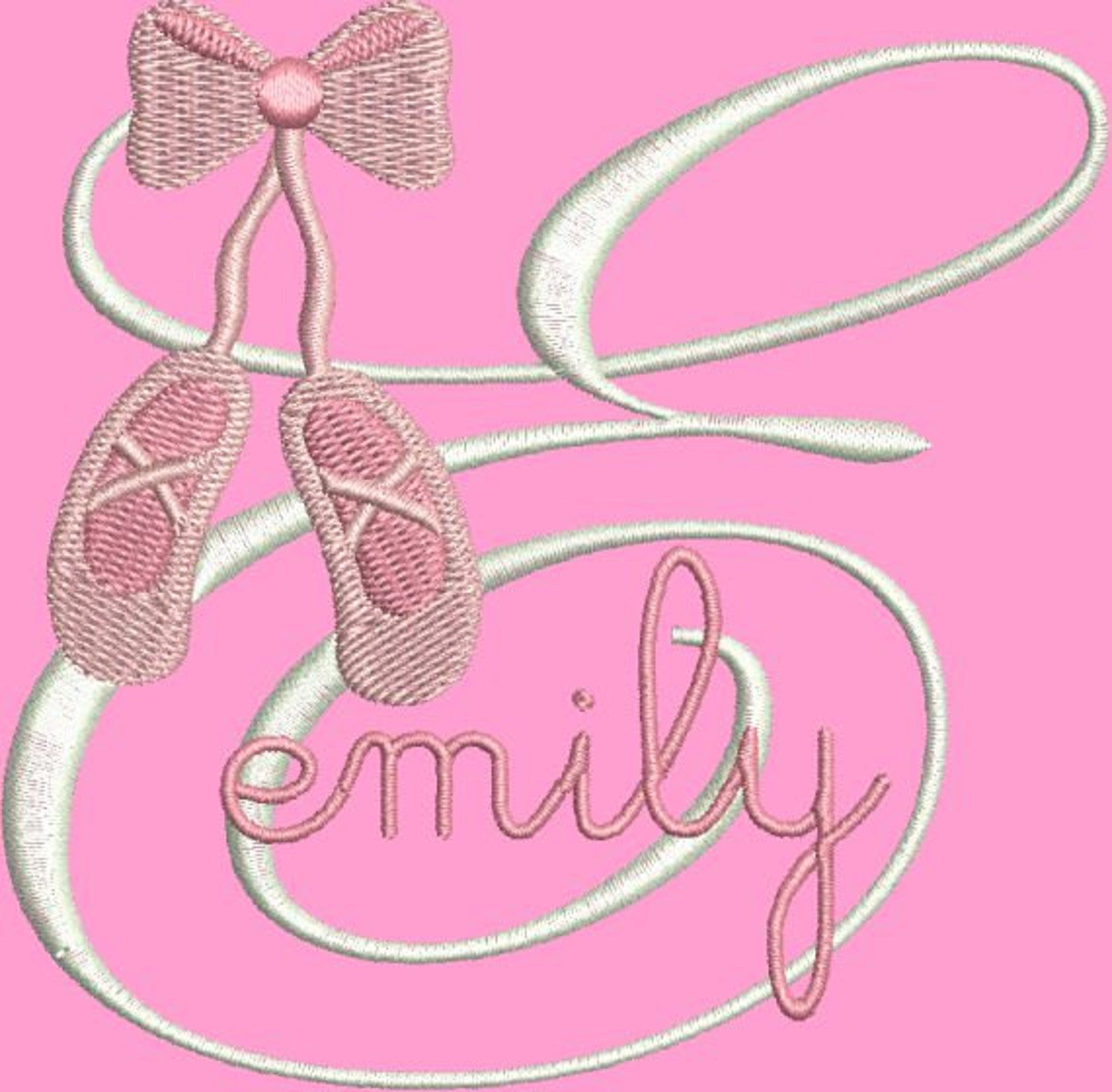 ballet slippers shoes monogram fonts machine embroidery designs - 4x4 hoop instant download sale