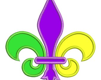 Applique Fleur De Lis Mardi Gras Machine Embroidery Designs Instant Download Sale 4x4 and 5x7