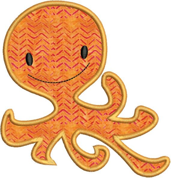 Applique octopus machine embroidery designs 4x4  5x7 instant  etsy