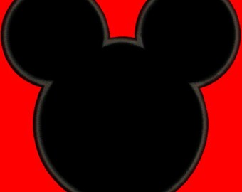 Applique Mickey Mouse Outline Disney Inspired Machine Embroidery Designs - 3 Sizes Incl. - Instant Download Sale