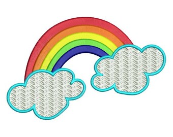 Rainbow and Clouds Machine Embroidery Designs 4x4 & 5x7 Instant Download Sale