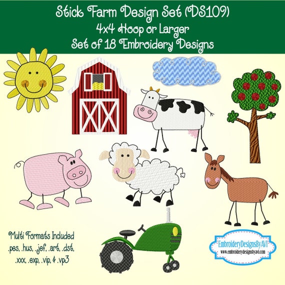 FARM FUN BARNS APPLE TREES COWS TRACTOR FABRIC