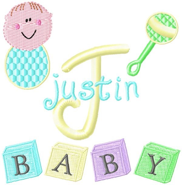 Baby Boy Monogram Fonts and Machine Embroidery Designs Set Etsy
