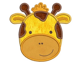 Giraffe Applique Face Jungle Machine Embroidery Designs 4x4 & 5x7 Instant Download Sale