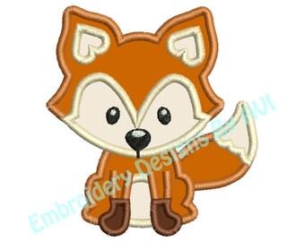 Fox Applique Machine Embroidery Designs 2 Sizes Included 4x4 and 5x7 Instant Download Sale