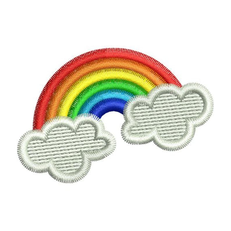 Mini rainbow clouds machine embroidery designs instant  etsy