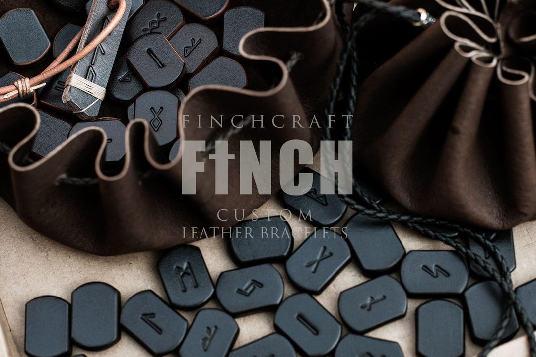 Leather Runes, a Rune Set, 24 Runes of the Norse Elder Futhark Made ...