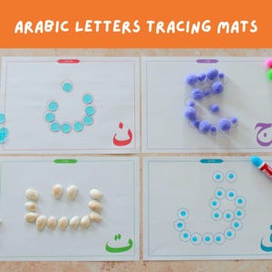 Arabisch Alphabet Aktivitätsmatten für Kinder - Arabisch Buchstaben Arbeitsblätter für Vorschul- und Kleinkinder - Arabische Aktivität für zu Hause - Druckbares PDF