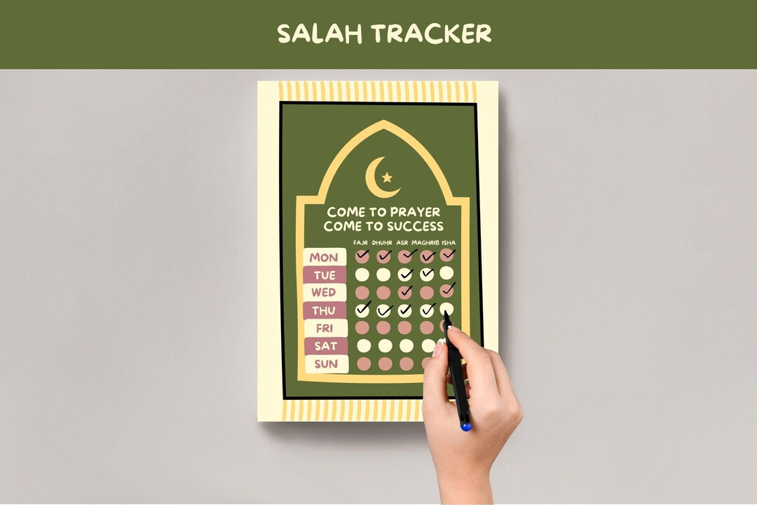 Prayer Chart for Kids - Daily Salah Tracker - Namaz Chart - Islamic Gifts - Habit Builder ...