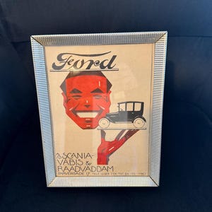 Antique Danish Ford Car Advertising in Danish