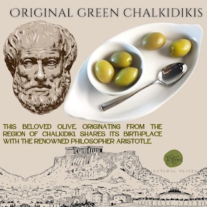 FREE SHIPPING! PDO Green olives from Greece, Original Halkidikis, Aristoteles Olives, Pitted, Whole Olives, Diet, Natural Olives, Healthy.