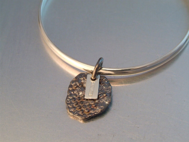 MEDIEVAL BANGLE Silver Bangle Statement Bracelet Dangle Bracelet Bangle with Dangle Charm Bracelet Silver Charm Mixed Metal Bangle Rustic