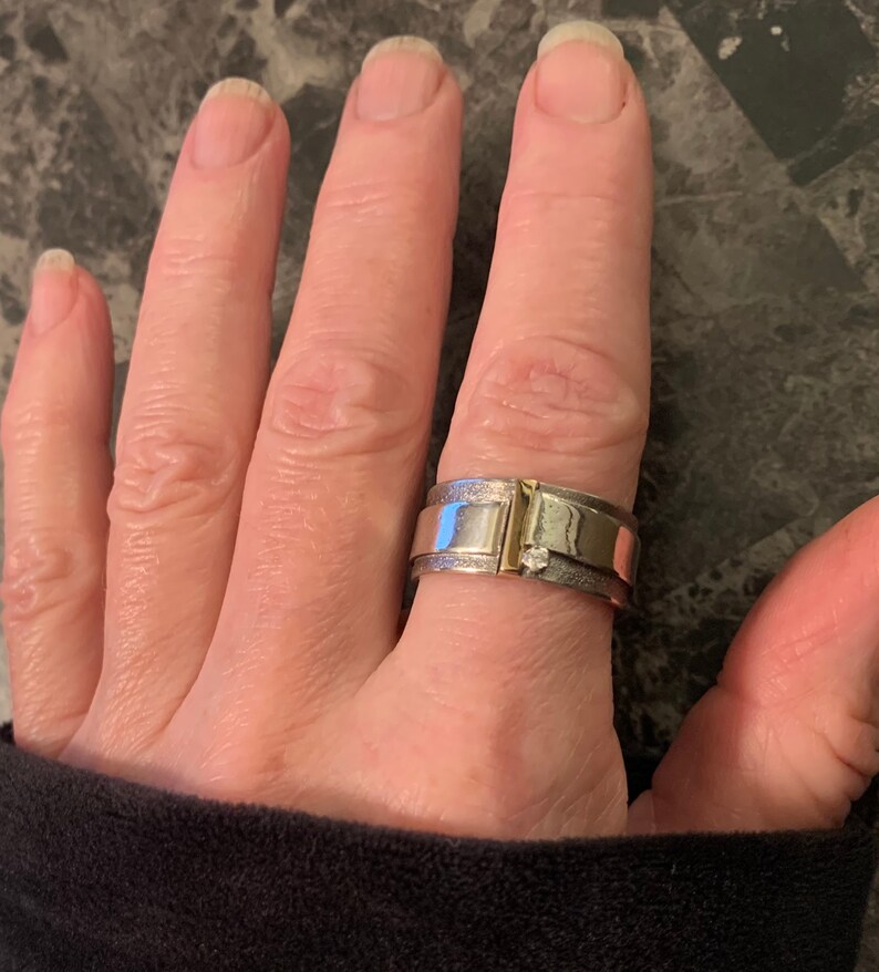 ELEMENT FUSE RING Men/'s Band Ring Men/'s Wedding Ring Mixed Metal Jewelry Sterling Silver Bronze Unique Wedding Ring Modern Masculine Ring