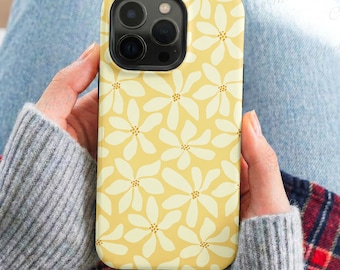 Pastel Yellow and White Daisy Floral iPhone Case