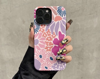 Groovy Pink Lavender Floral iPhone Case