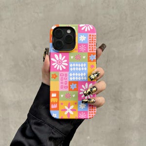 Colorful Retro Patchwork Floral iPhone Case