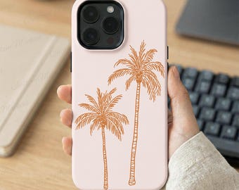 Blush Pink Tropical Palm Tree iPhone Case
