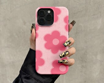 Hot Pink Retro Floral iPhone Case
