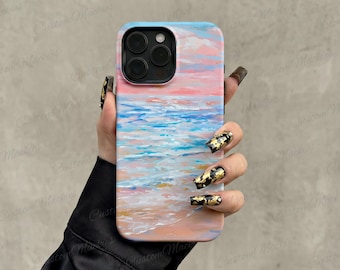 Pastel Painted Ocean Sunset iPhone Case