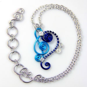 Treble and Bass Clef Pendant Necklace