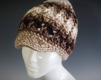 Hand crochet hat with a twist