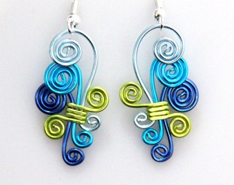 Cascading Spiral Dangle Earrings