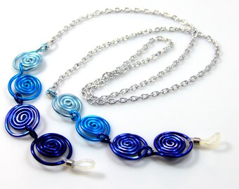 Blue Cascading Spirals Eye Glass Holder