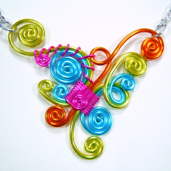 Funky Heart Necklace Etsy