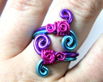 Spiral Burst Adjustable Ring