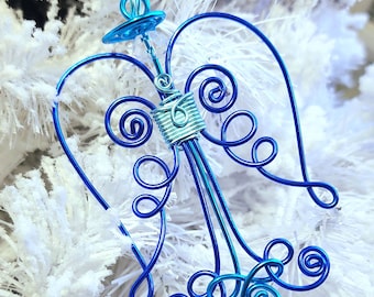 Angel wire ornament in Blues