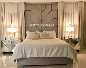 Tall Icy White Velvet King Size Upholstered Bed Tall Icy White Velvet Fabric Headboard King Size Bed Upholstered