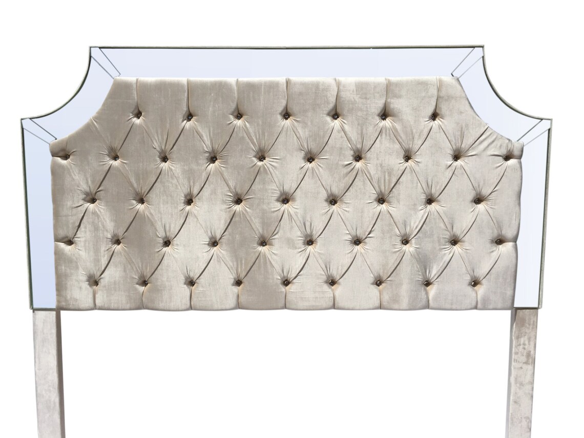 White Faux Leather King Size Headboard Tufted Upholstered Etsy