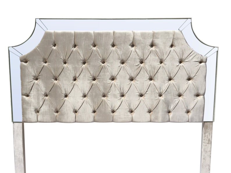 White Faux Leather King Size Headboard Tufted Upholstered Etsy