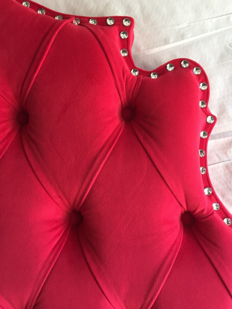 Queen Size Headboard Red Velvet Headboard Tufted Headboard Etsy