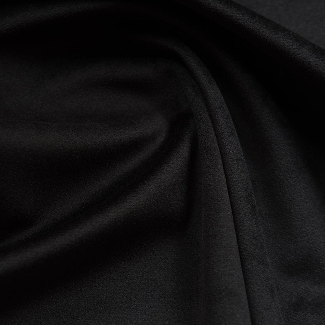 Rich Black Velvet Upholstery Fabric by the Yard Rich Black - Etsy