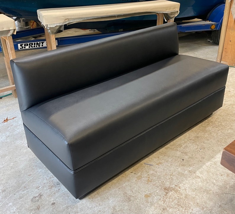 Black Faux Leather Bench Dining Banquette Nook Upholstered Etsy